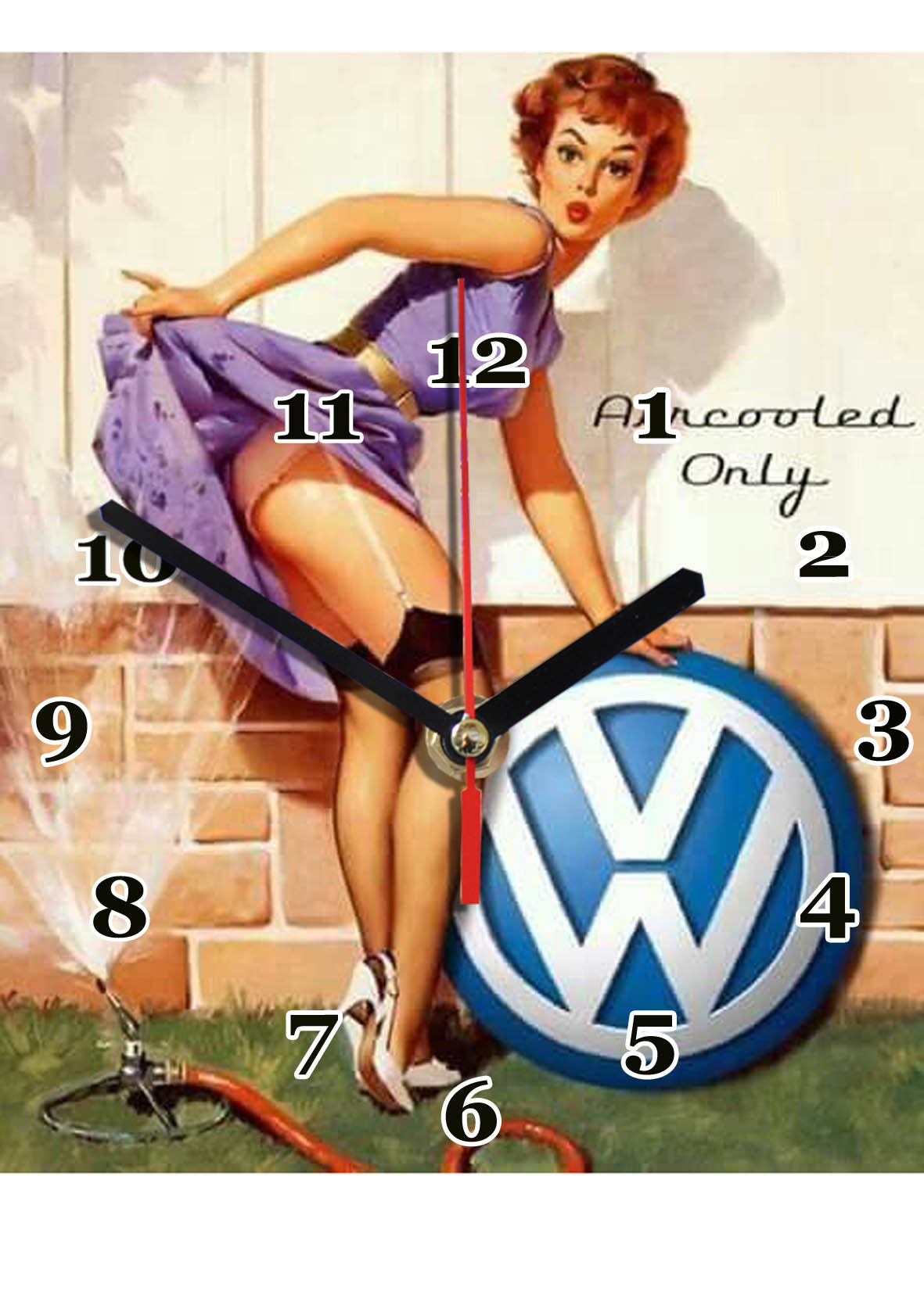 Pin up Volkswagen en horloge murage